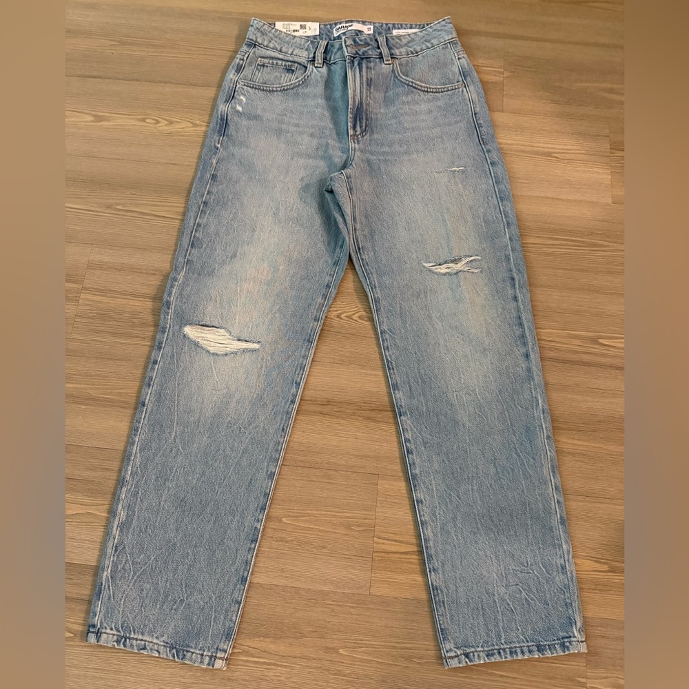 NWT Garage Denim Vintage Straight Distressed High-Rise boyfriend  Jeans